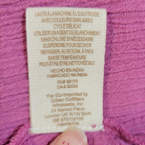 Free People (Women's Large) Summer Stars Pink Cotton Modal Button Down Shirt - Picture 8 of 8